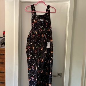 Fox, moon, mushrooms, and deer dungarees. New worn with tags on…
